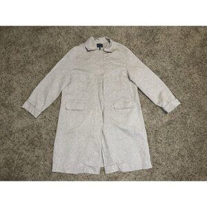OSKA VINTAGE Long Line Button Coat Jacket Linen Blend Minimalist Classic 1X READ